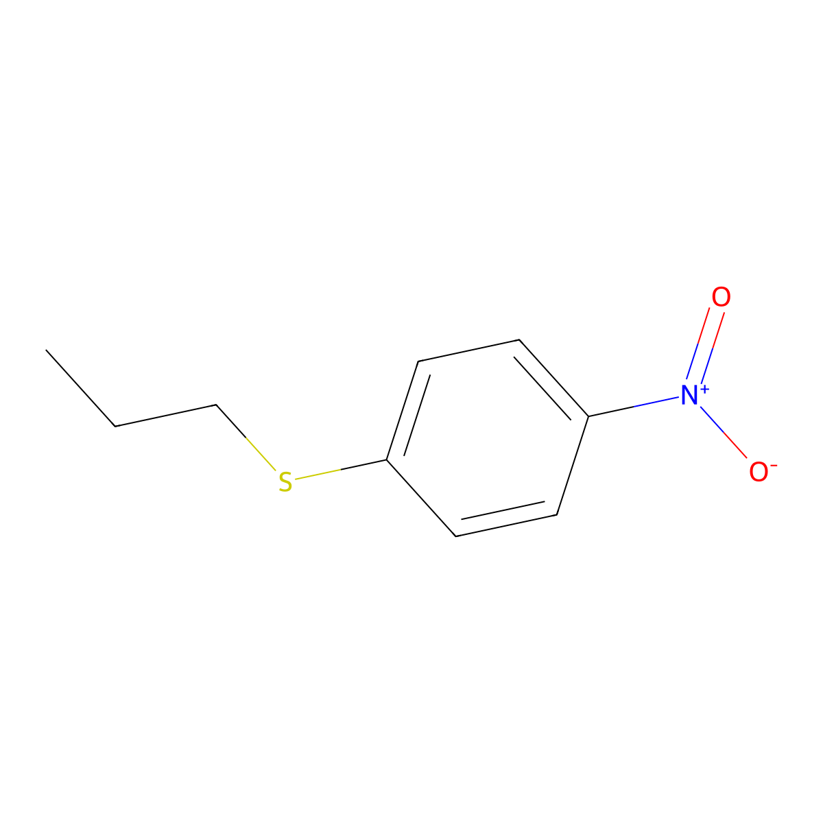 Benzene, 1-nitro-4-(propylthio)- molecular structure, CAS 27826-42-2