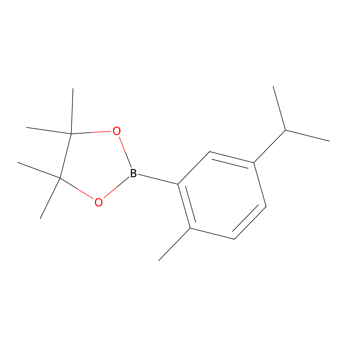 4,4,5,5-Tetramethyl-2-[2-methyl-5-(propan-2-yl)phenyl]-1,3,2-dioxaborolane molecular structure, CAS 2782691-02-3