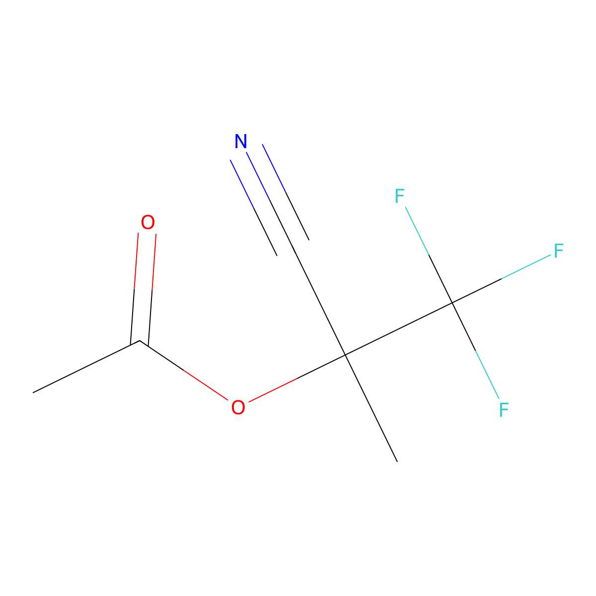 2-Cyano-1,1,1-trifluoropropan-2-yl acetate molecular structure, CAS 27827-87-8