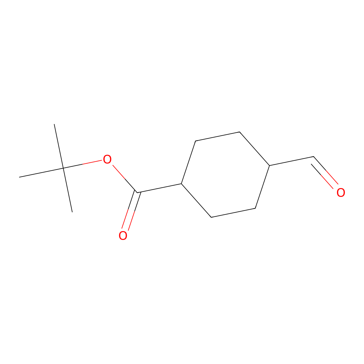 Rac-tert-butyl (1r,4r)-4-formylcyclohexane-1-carboxylate molecular structure, CAS 2782759-60-6