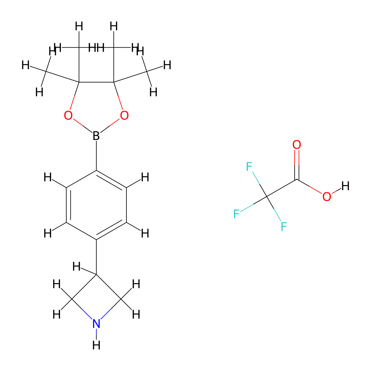 3-[4-(4,4,5,5-Tetramethyl-1,3,2-dioxaborolan-2-yl)phenyl]azetidine, trifluoroacetic acid molecular structure, CAS 2782776-24-1