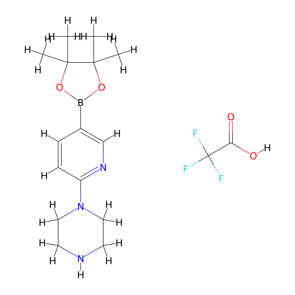 1-(5-(4,4,5,5-Tetramethyl-1,3,2-dioxaborolan-2-yl)pyridin-2-yl)piperazine x2,2,2-trifluoroacetate molecular structure, CAS 2782776-27-4