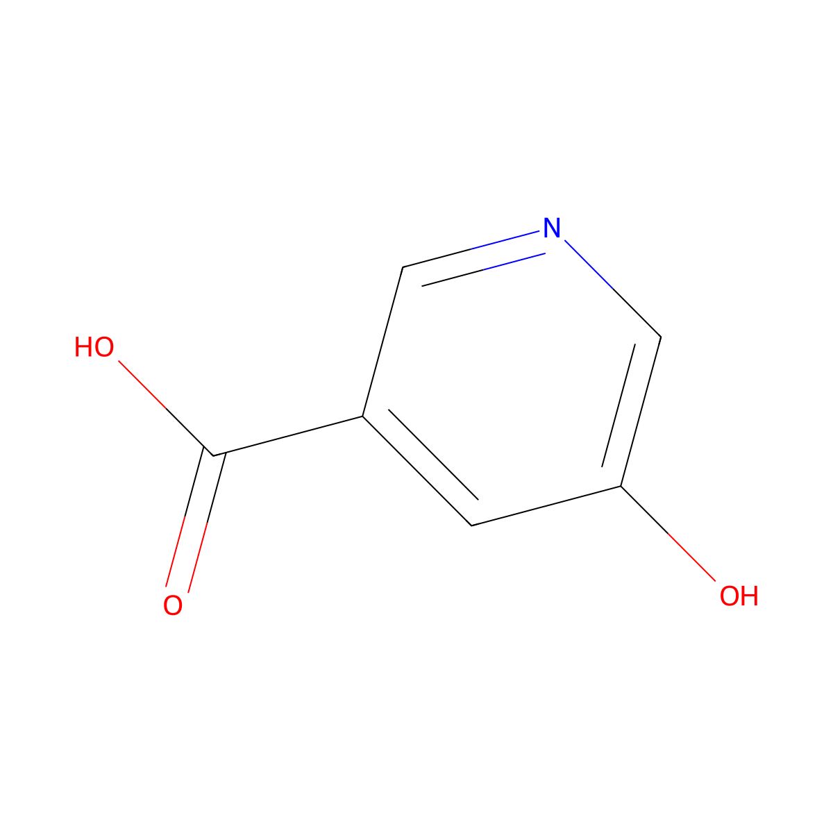 5-Hydroxynicotinic acid molecular structure, CAS 27828-71-3