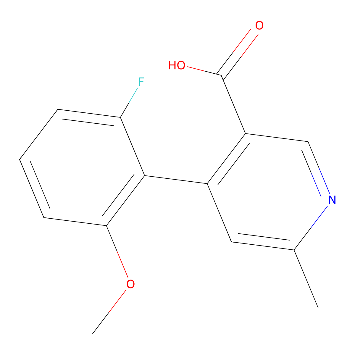 4-(2-Fluoro-6-methoxyphenyl)-6-methylnicotinic Acid molecular structure, CAS 2782812-41-1