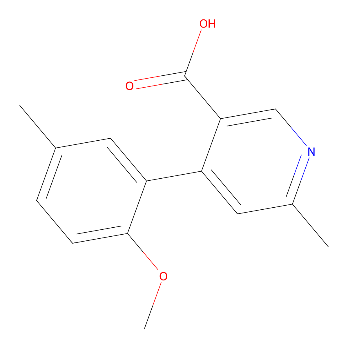 4-(2-Methoxy-5-methylphenyl)-6-methyl-3-pyridinecarboxylic acid molecular structure, CAS 2782813-35-6