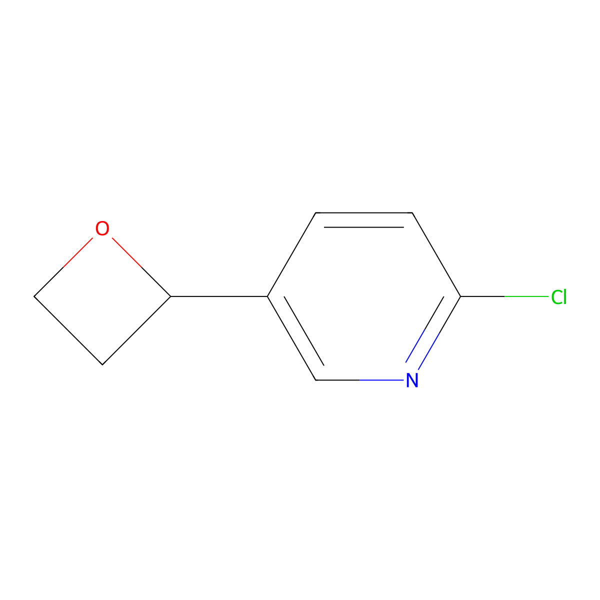 2-Chloro-5-(oxetan-2-yl)pyridine molecular structure, CAS 2782817-74-5