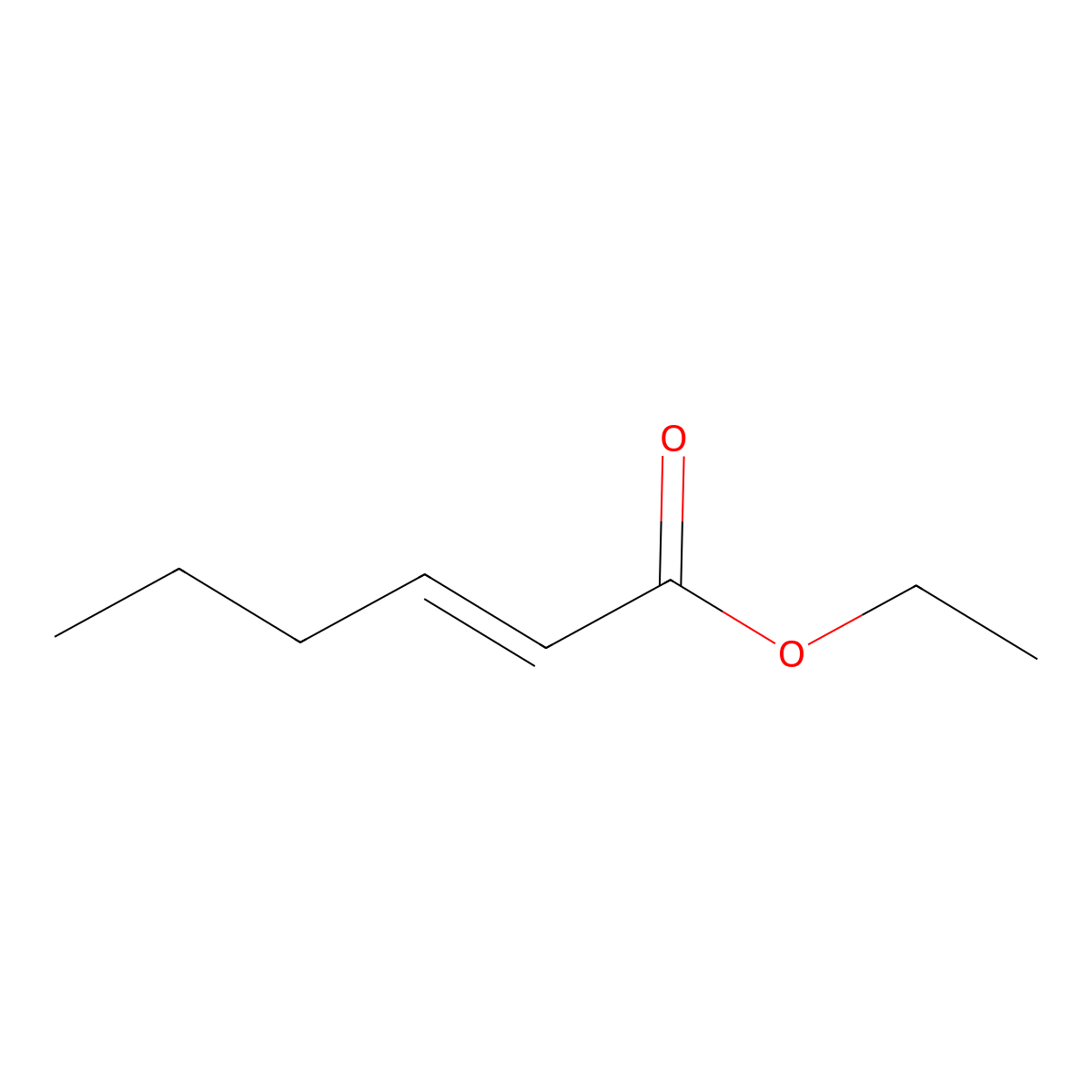 Ethyl trans-2-hexenoate molecular structure, CAS 27829-72-7