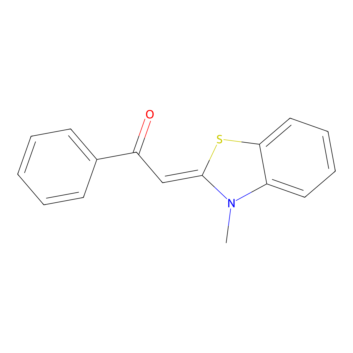 Ethanone, 2-(3-methyl-2(3H)-benzothiazolylidene)-1-phenyl- molecular structure, CAS 2783-70-2