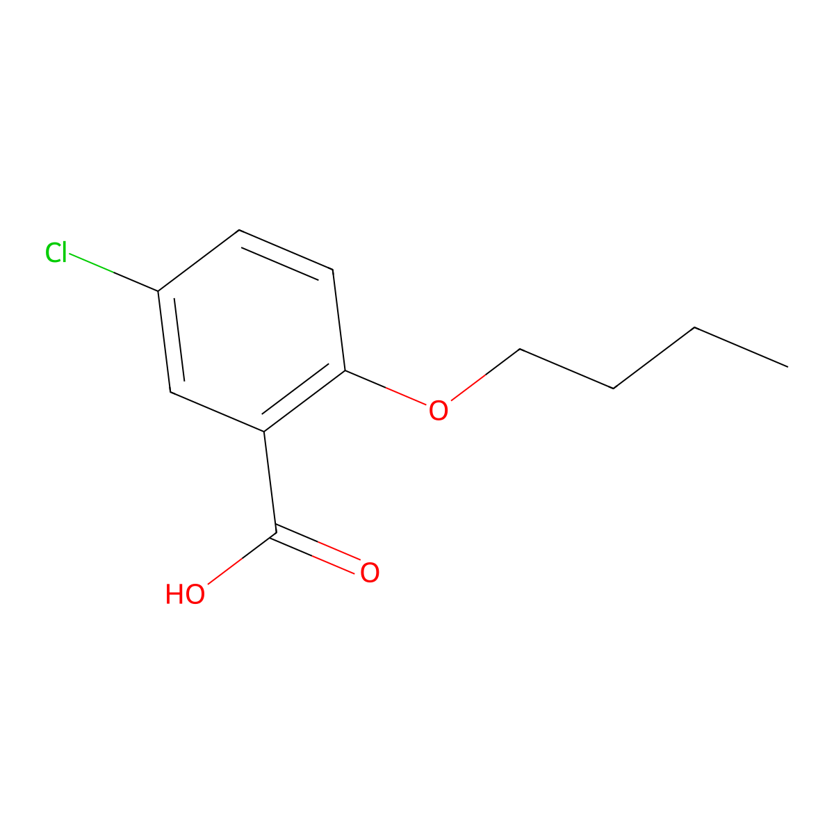 2-Butoxy-5-chlorobenzoic acid molecular structure, CAS 27830-13-3