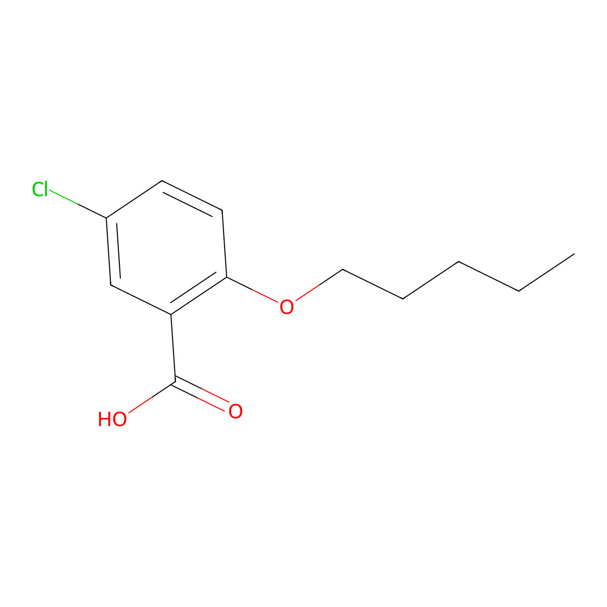 5-Chloro-2-(pentyloxy)benzoic acid molecular structure, CAS 27830-14-4