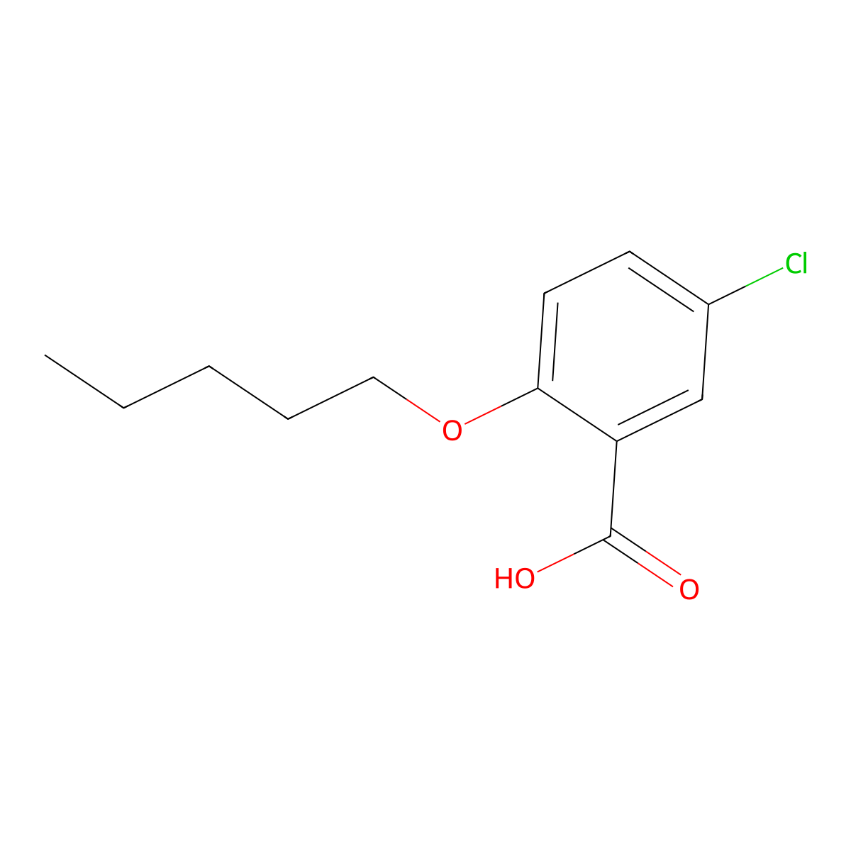 5-Chloro-2-(pentyloxy)benzoic acid molecular structure, CAS 27830-14-4