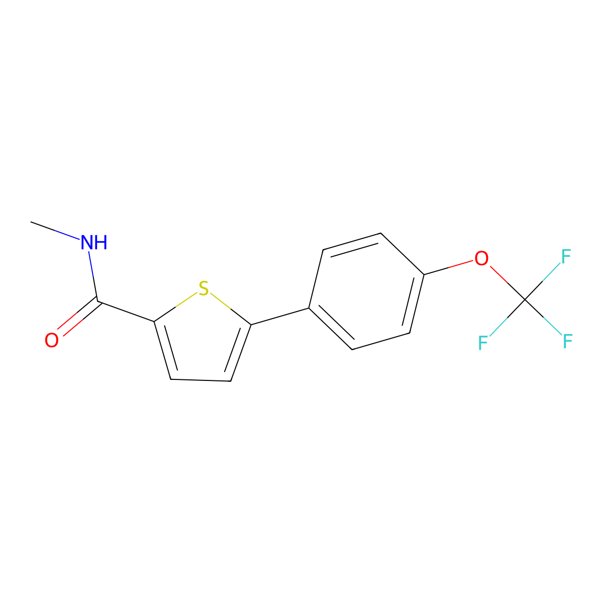 N-Methyl-5-[4-(trifluoromethoxy)phenyl]-2-thiophenecarboxamide molecular structure, CAS 2783074-96-2