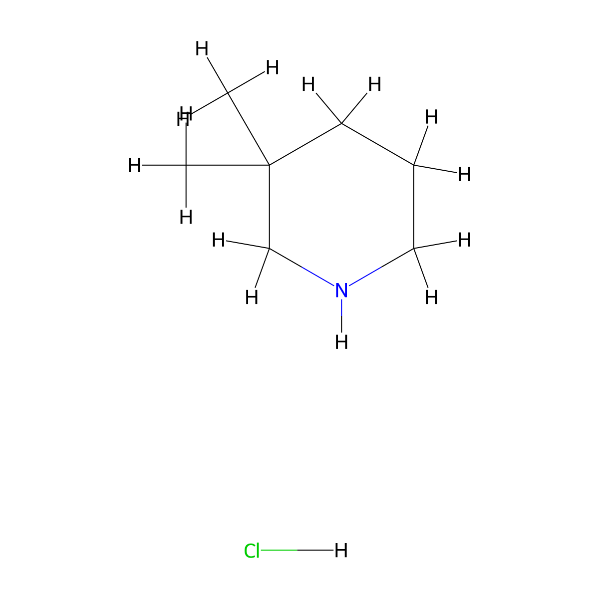 3,3-Dimethylpiperidine hydrochloride molecular structure, CAS 27832-58-2