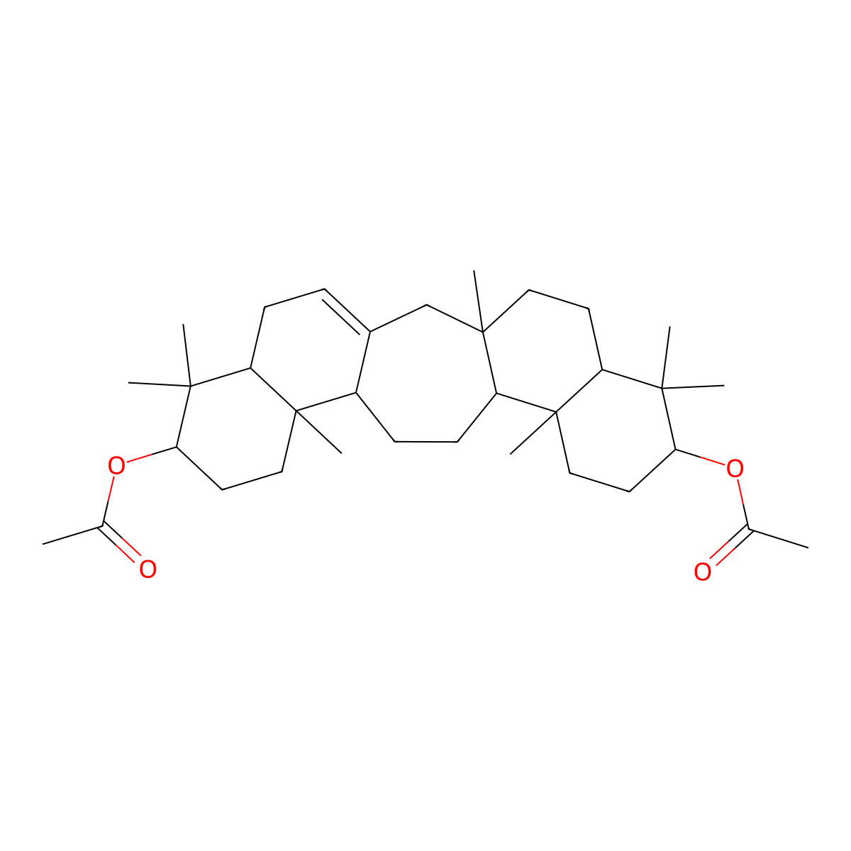 Serratenediol diacetate molecular structure, CAS 27832-84-4