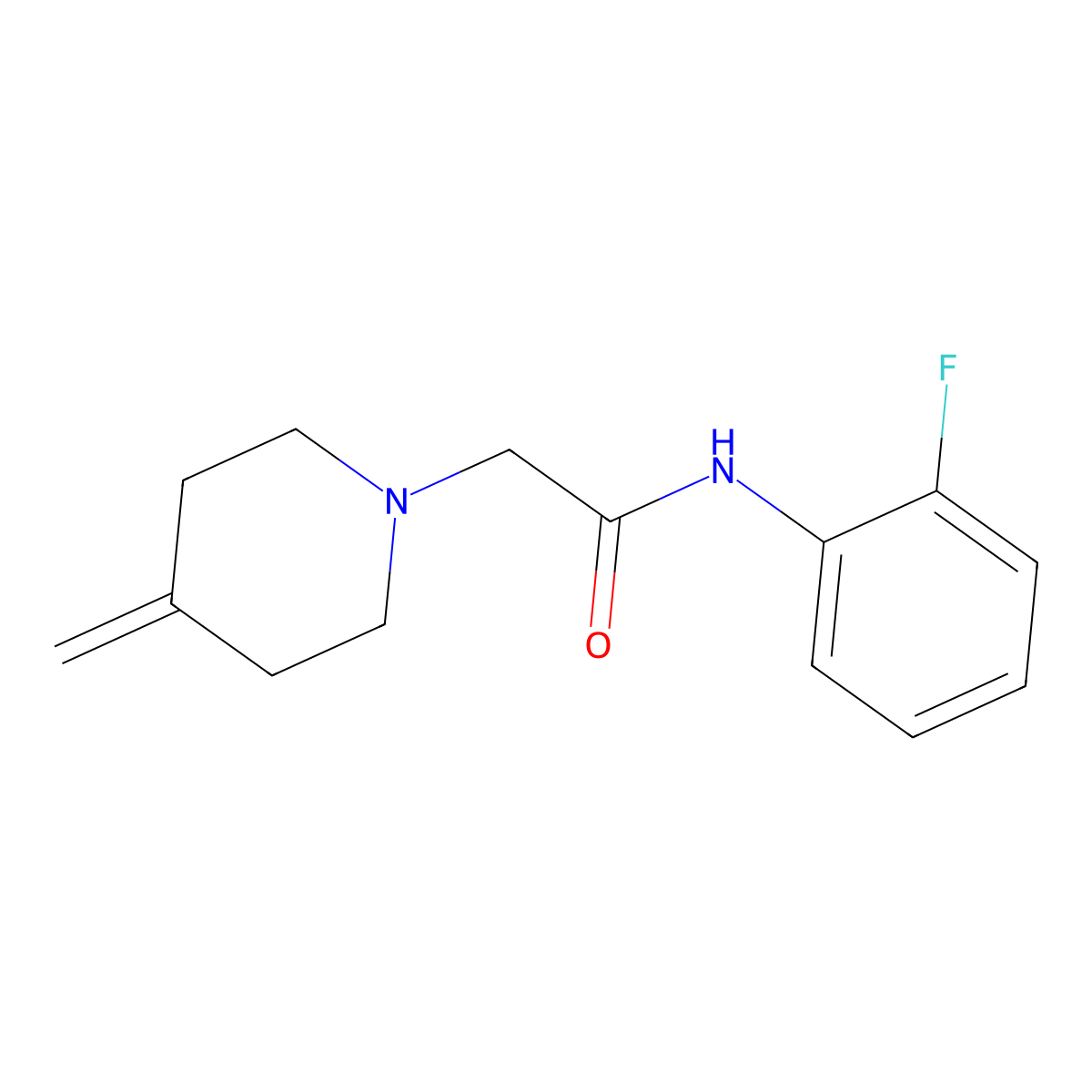 N-(2-fluorophenyl)-2-(4-methylidenepiperidin-1-yl)acetamide molecular structure, CAS 2783258-30-8