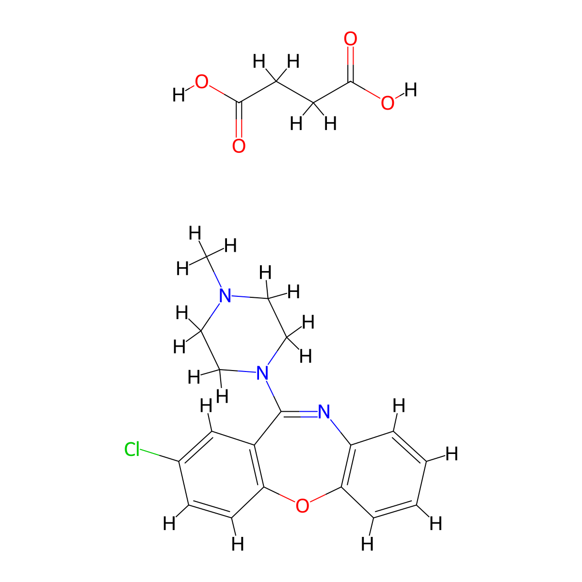 Loxapine Succinate molecular structure, CAS 27833-64-3
