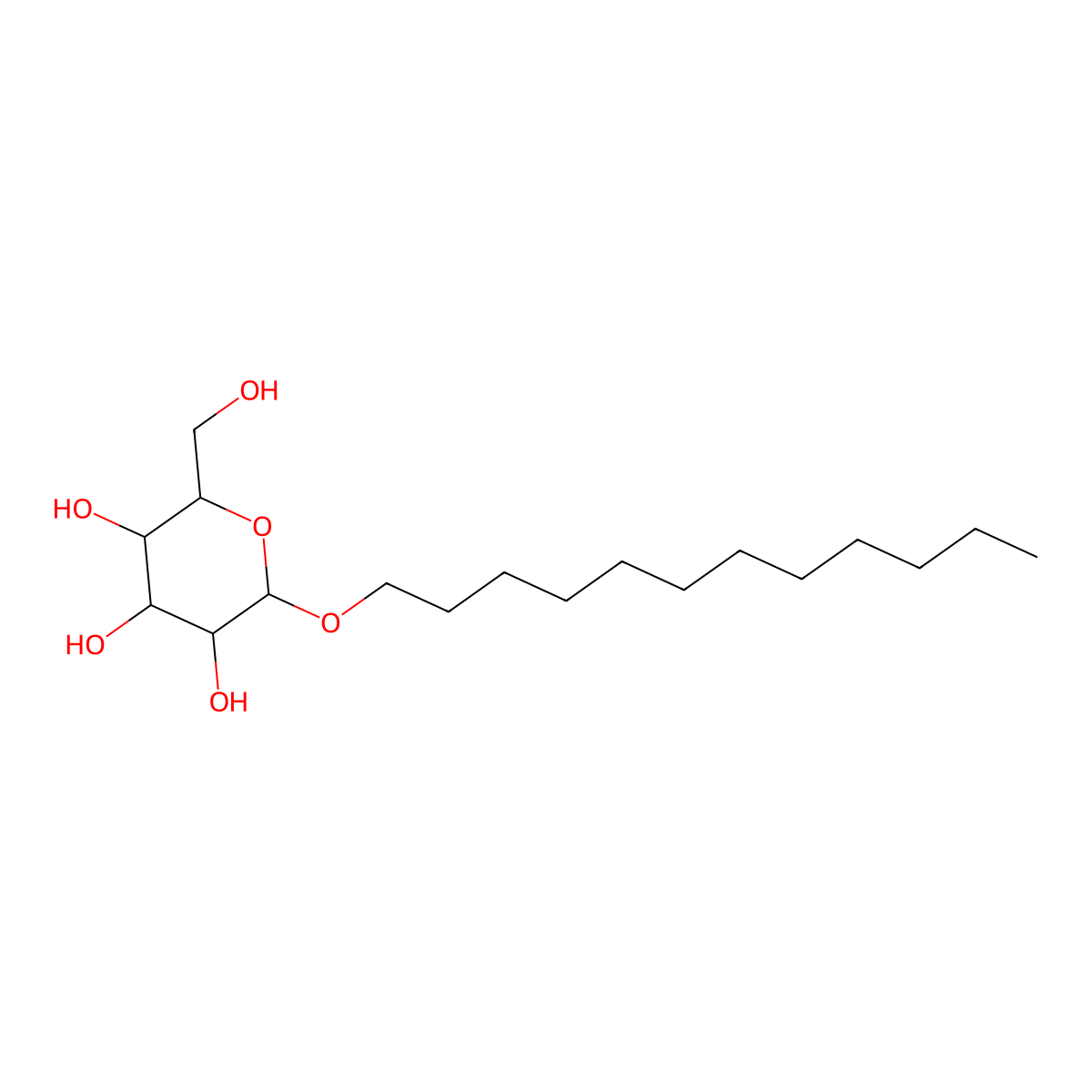 Lauryl Glucoside molecular structure, CAS 27836-64-2