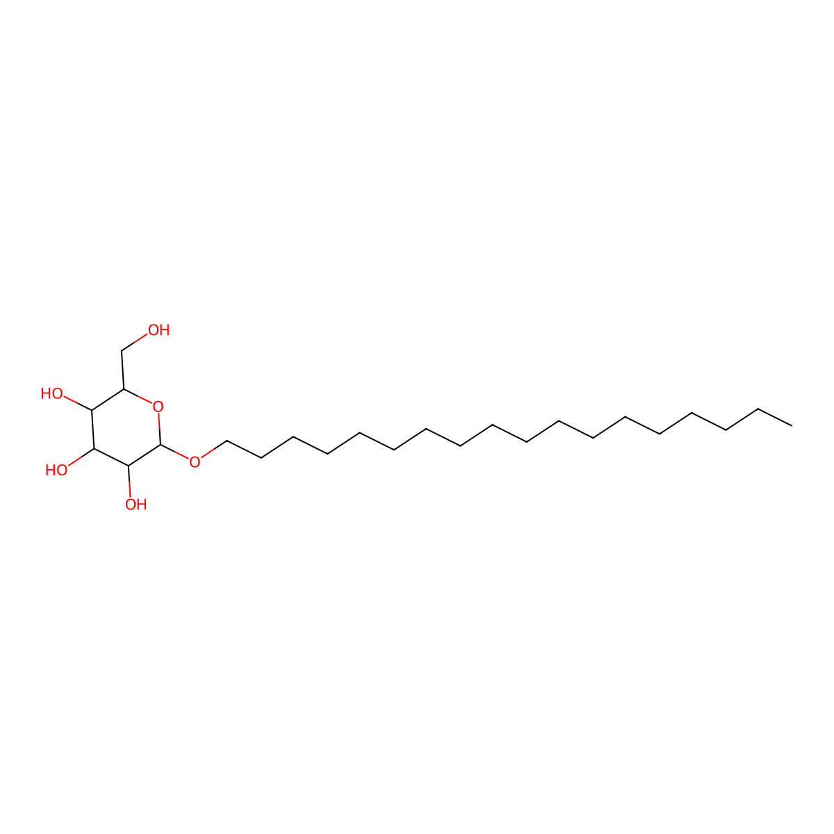 Stearyl glucoside molecular structure, CAS 27836-65-3