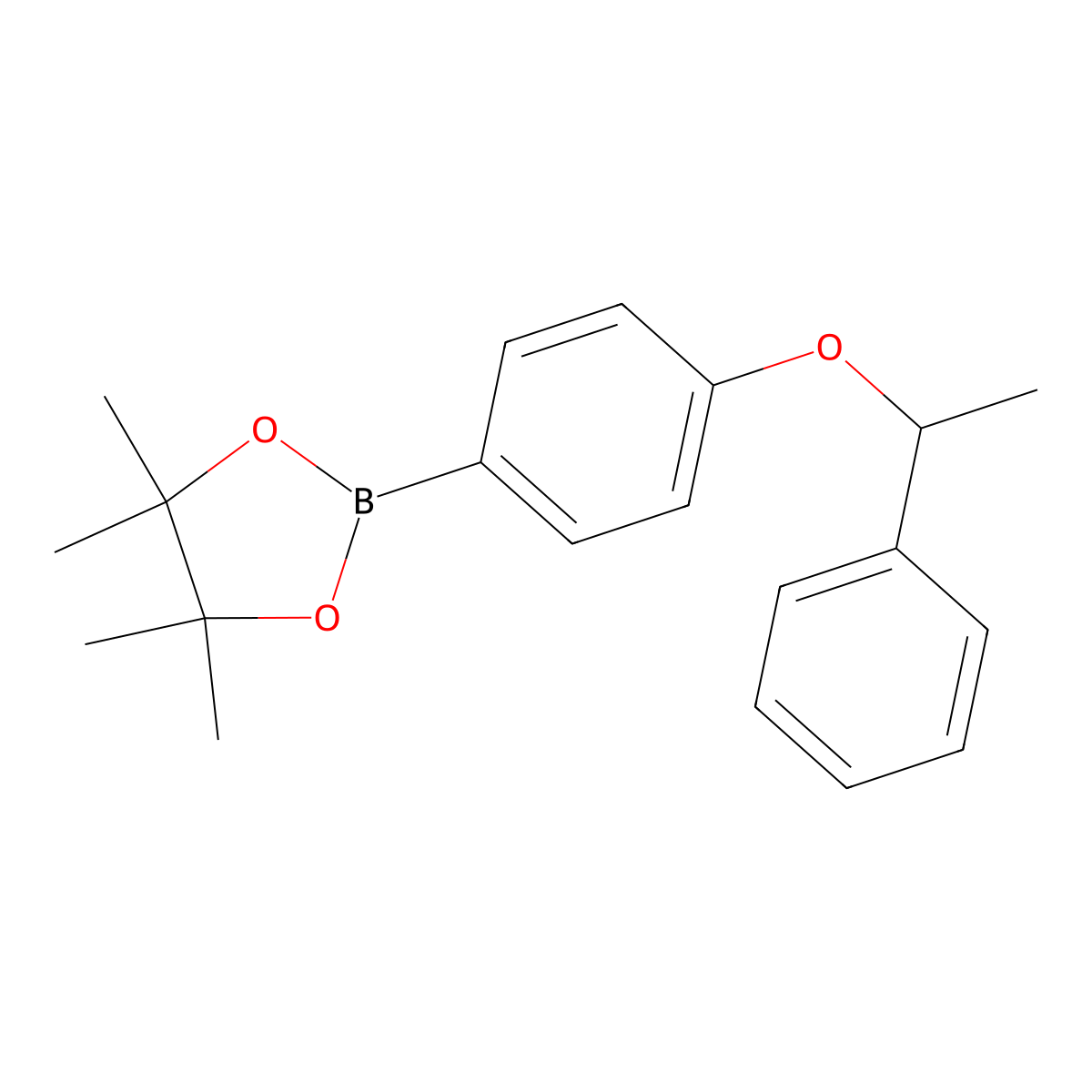 4,4,5,5-Tetramethyl-2-[4-(1-phenylethoxy)phenyl]-1,3,2-dioxaborolane molecular structure, CAS 2783962-05-8
