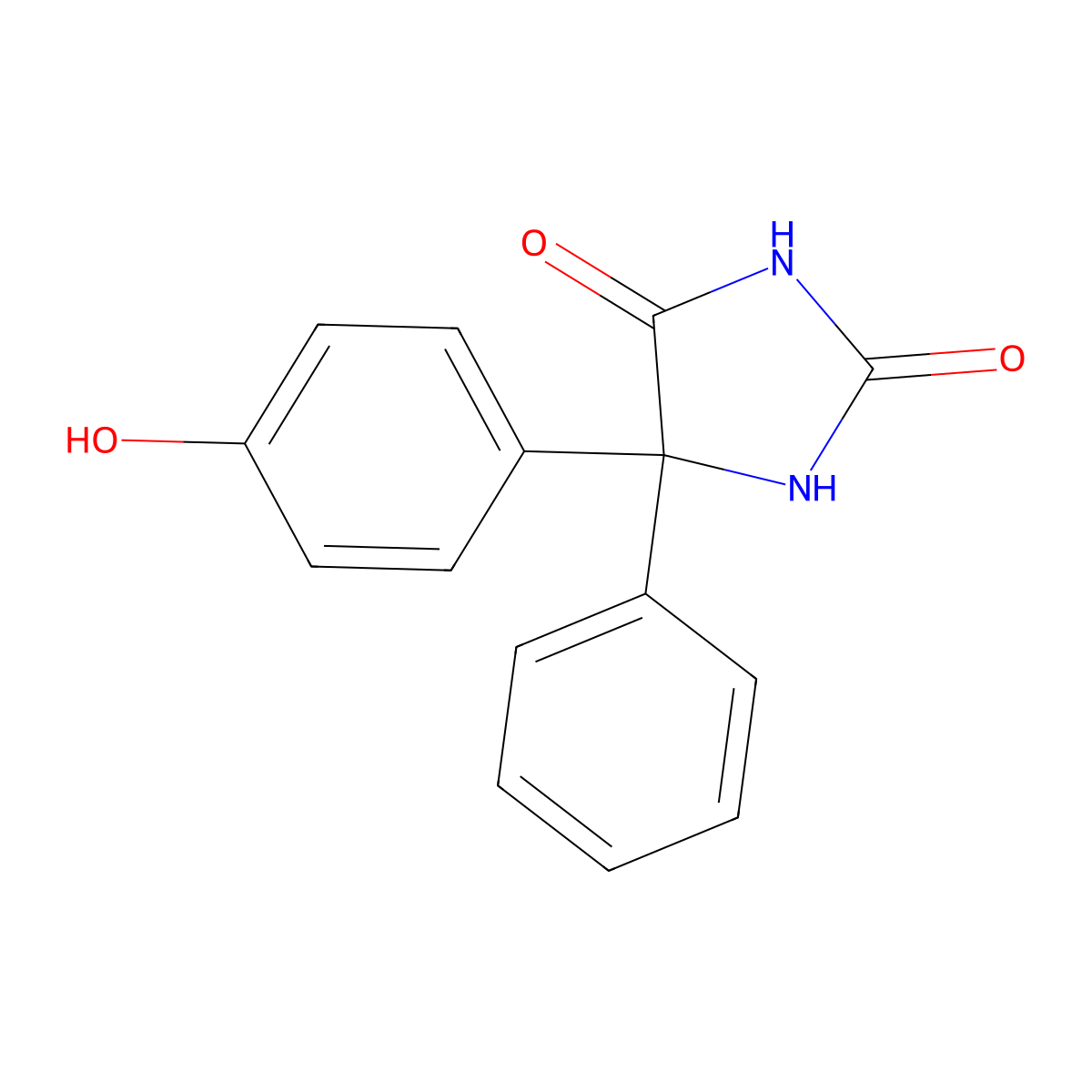5-(4-Hydroxyphenyl)-5-phenylhydantoin molecular structure, CAS 2784-27-2