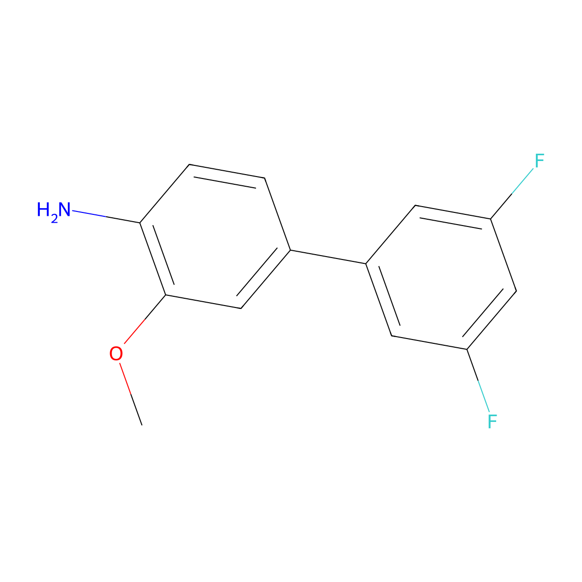 3',5'-Difluoro-3-methoxy-[1,1'-biphenyl]-4-amine molecular structure, CAS 2784094-27-3