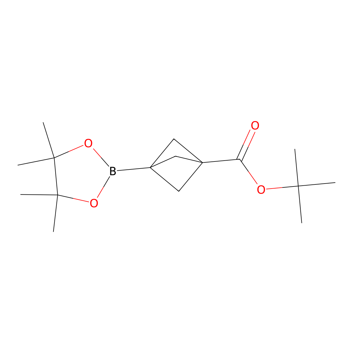 Tert-butyl 3-(4,4,5,5-tetramethyl-1,3,2-dioxaborolan-2-yl)bicyclo[1.1.1]pentane-1-carboxylate molecular structure, CAS 2784646-58-6
