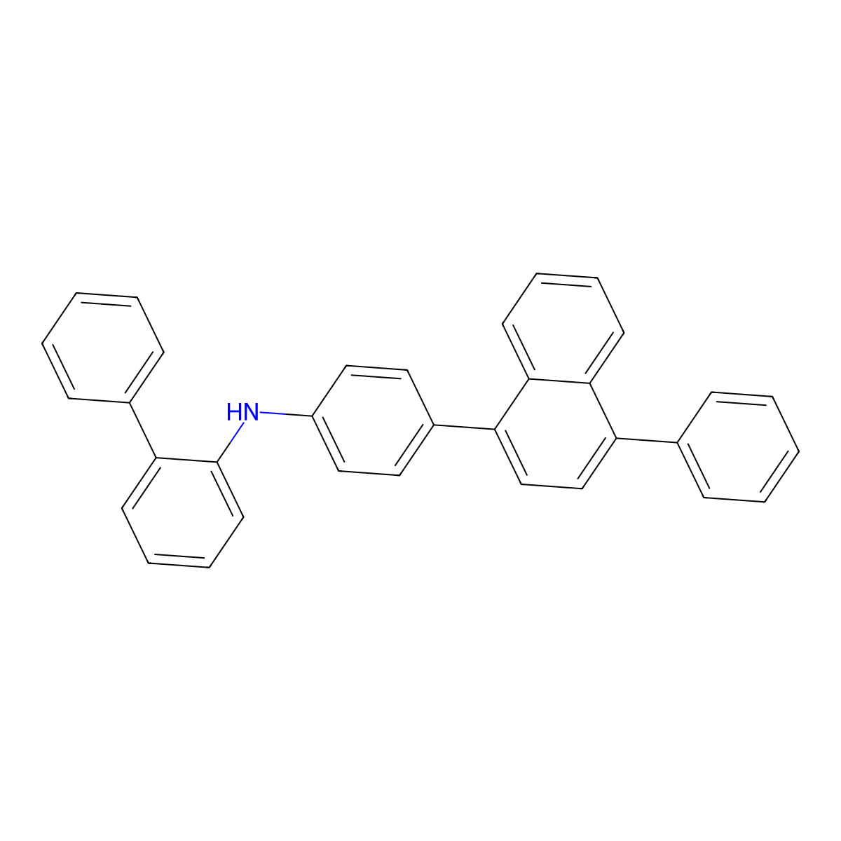 N-(4-(4-Phenylnaphthalen-1-yl)phenyl)-[1,1'-biphenyl]-2-amine molecular structure, CAS 2784692-80-2