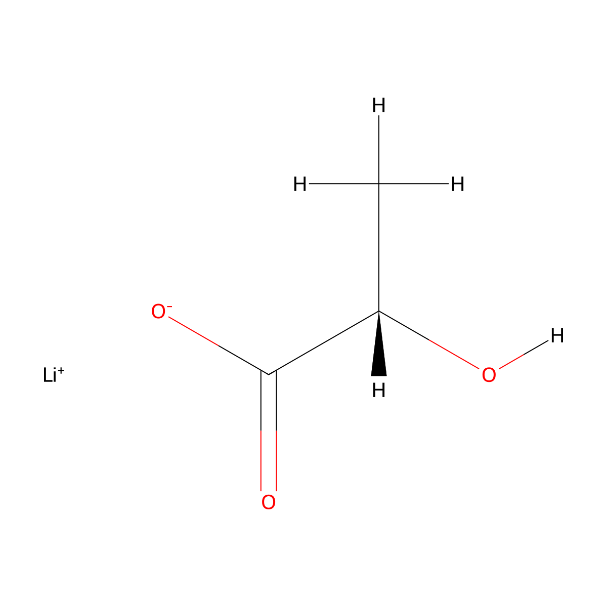 lithium (2S)-2-hydroxypropanoate molecular structure, CAS 27848-80-2