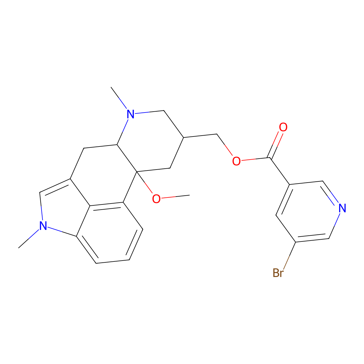 Nicergoline molecular structure, CAS 27848-84-6