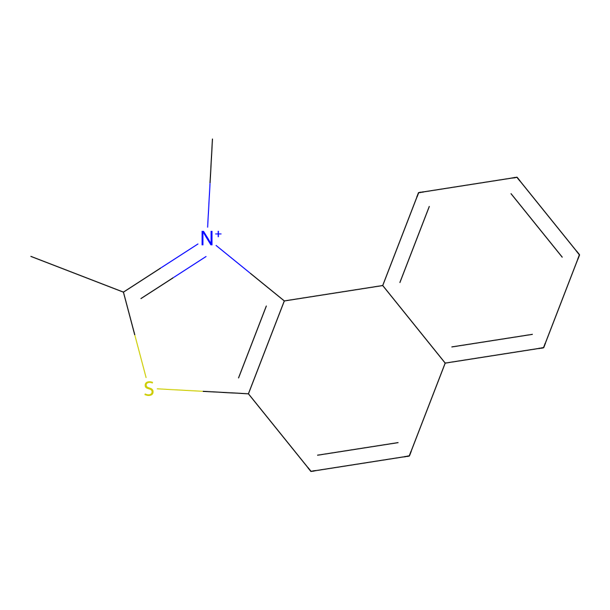 1,2-Dimethylnaphtho[1,2-d]thiazol-3-ium molecular structure, CAS 2785-05-9