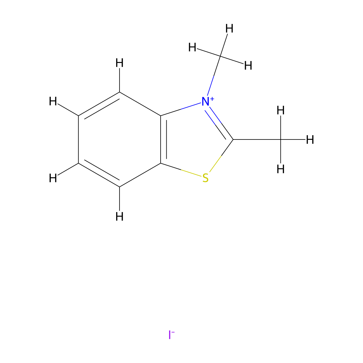 2,3-Dimethylbenzo[d]thiazol-3-ium iodide molecular structure, CAS 2785-06-0