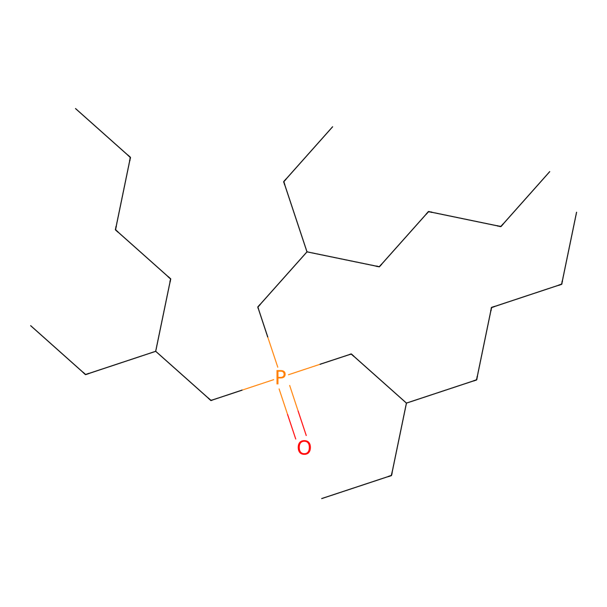 Tris(2-ethylhexyl)phosphine oxide molecular structure, CAS 2785-32-2