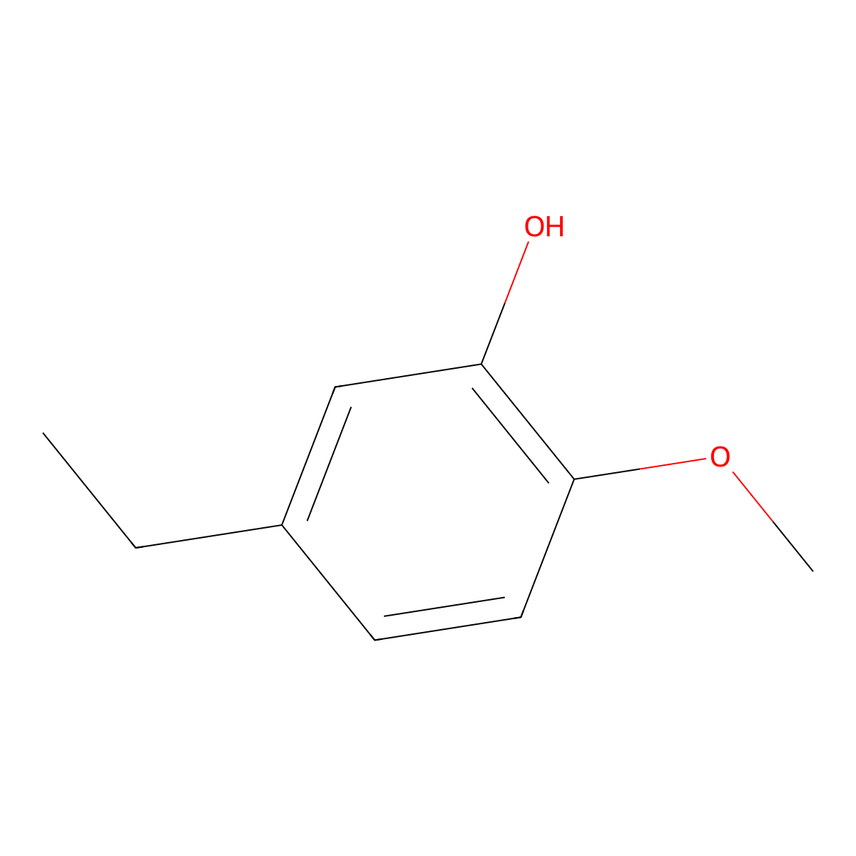 5-Ethyl-2-methoxyphenol molecular structure, CAS 2785-88-8