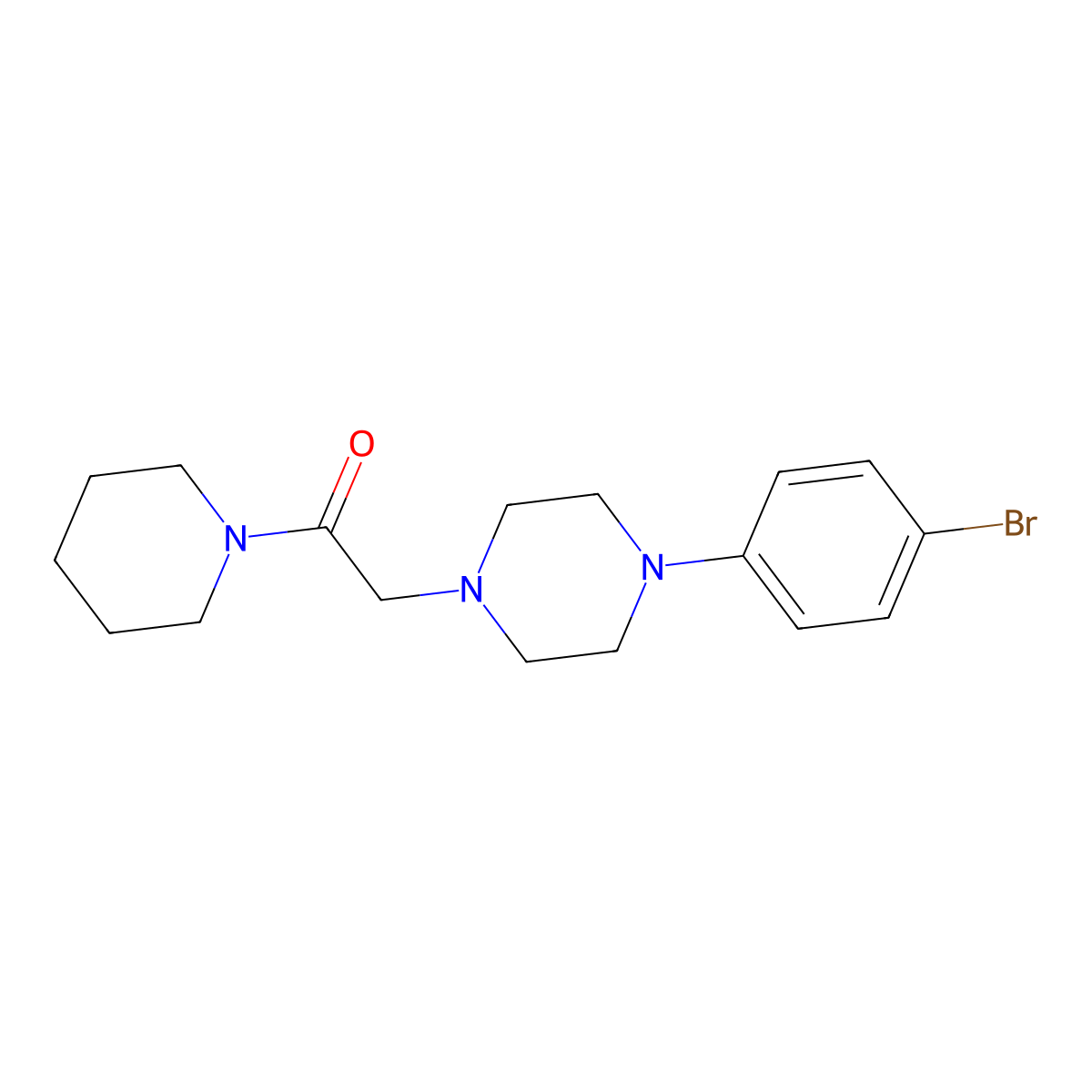 2-[4-(4-Bromophenyl)piperazin-1-yl]-1-(piperidin-1-yl)ethan-1-one molecular structure, CAS 2785068-60-0
