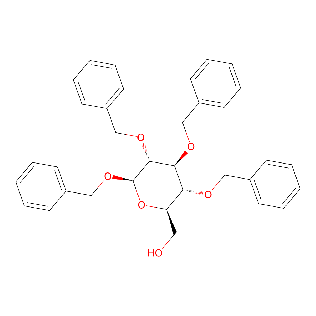 Benzyl 2,3,4-Tri-O-benzyl-beta-D-glucopyranoside molecular structure, CAS 27851-29-2