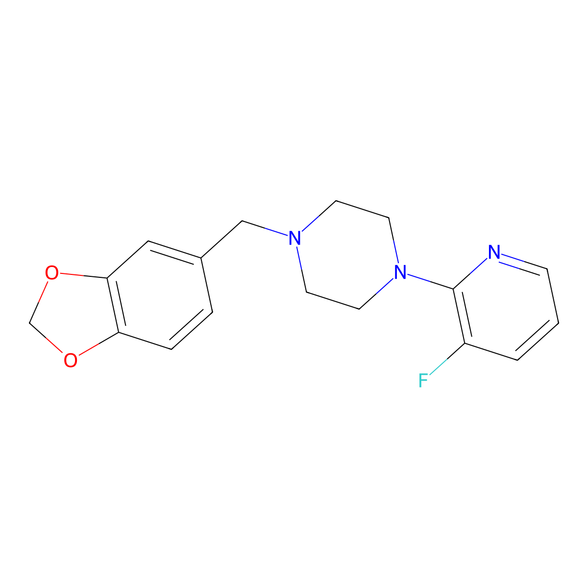 1-[(2H-1,3-benzodioxol-5-yl)methyl]-4-(3-fluoropyridin-2-yl)piperazine molecular structure, CAS 2785135-92-2
