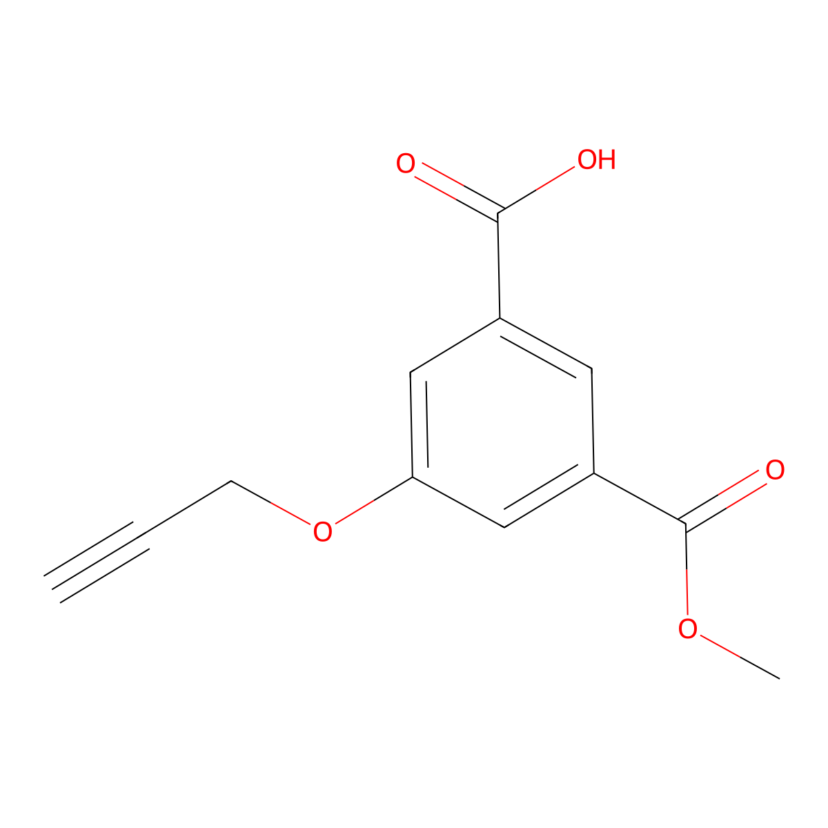3-(Methoxycarbonyl)-5-(prop-2-yn-1-yloxy)benzoic acid molecular structure, CAS 2785347-14-8