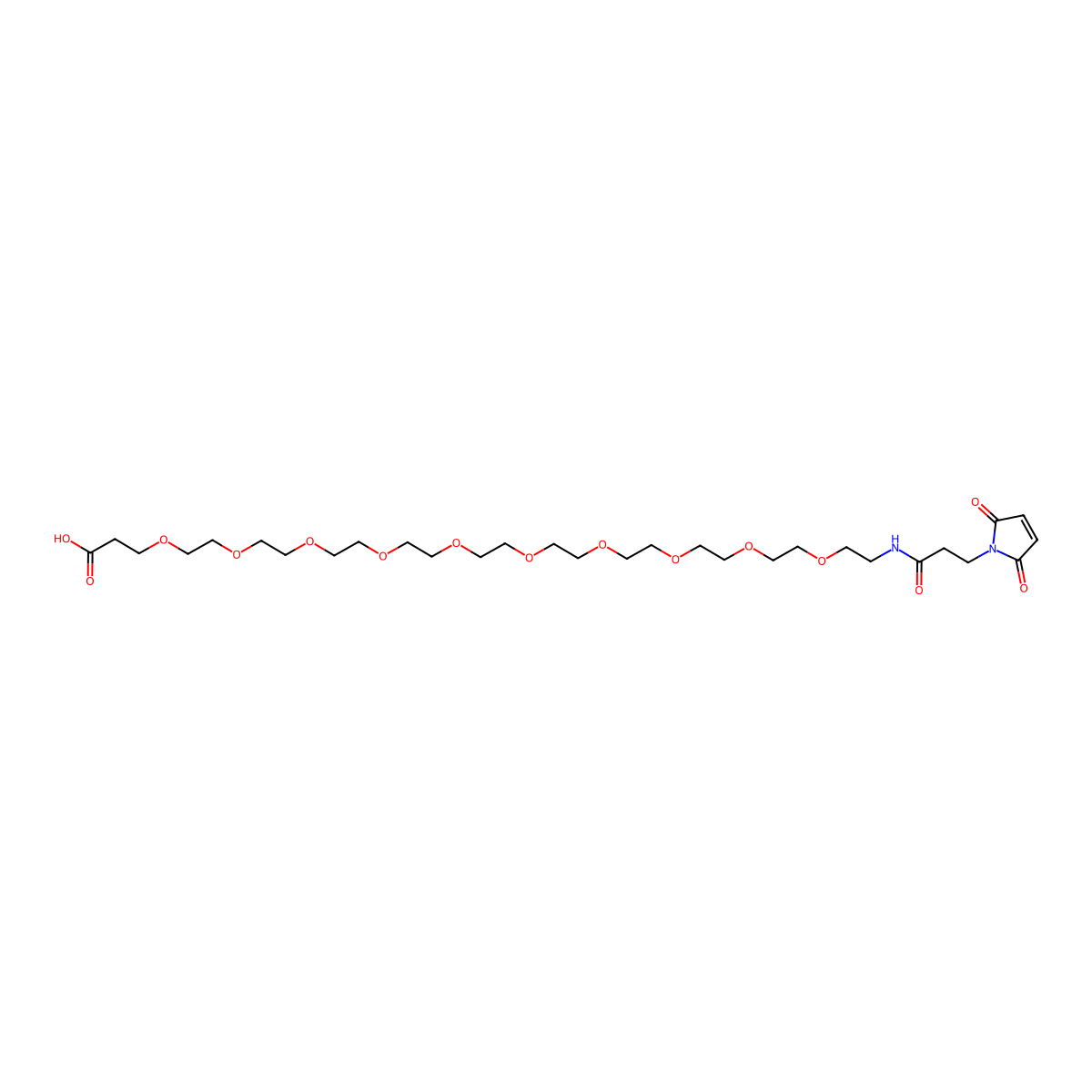 Mal-amido-PEG10-acid molecular structure, CAS 2785355-74-8