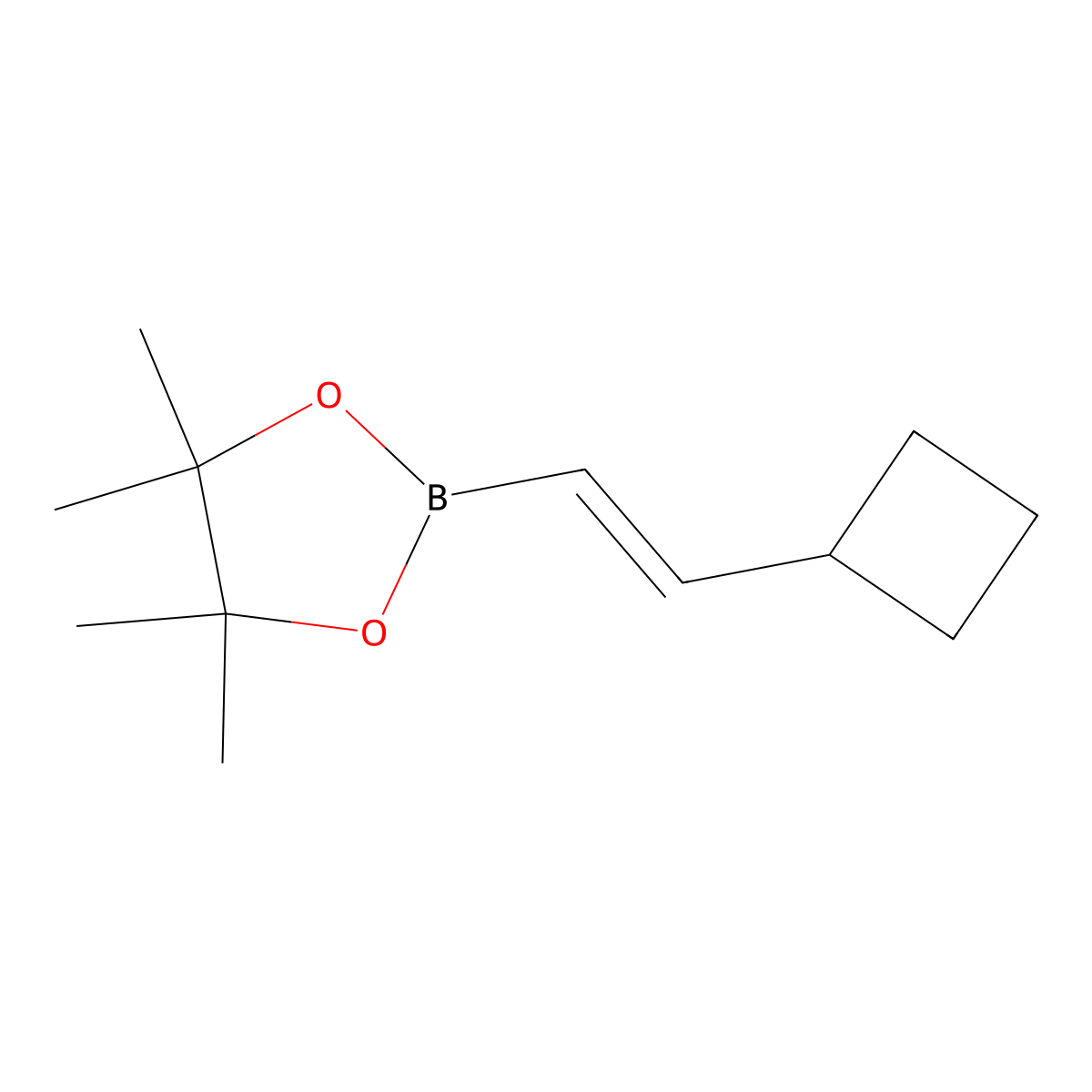 2-[(E)-2-cyclobutylethenyl]-4,4,5,5-tetramethyl-1,3,2-dioxaborolane molecular structure, CAS 2785381-09-9