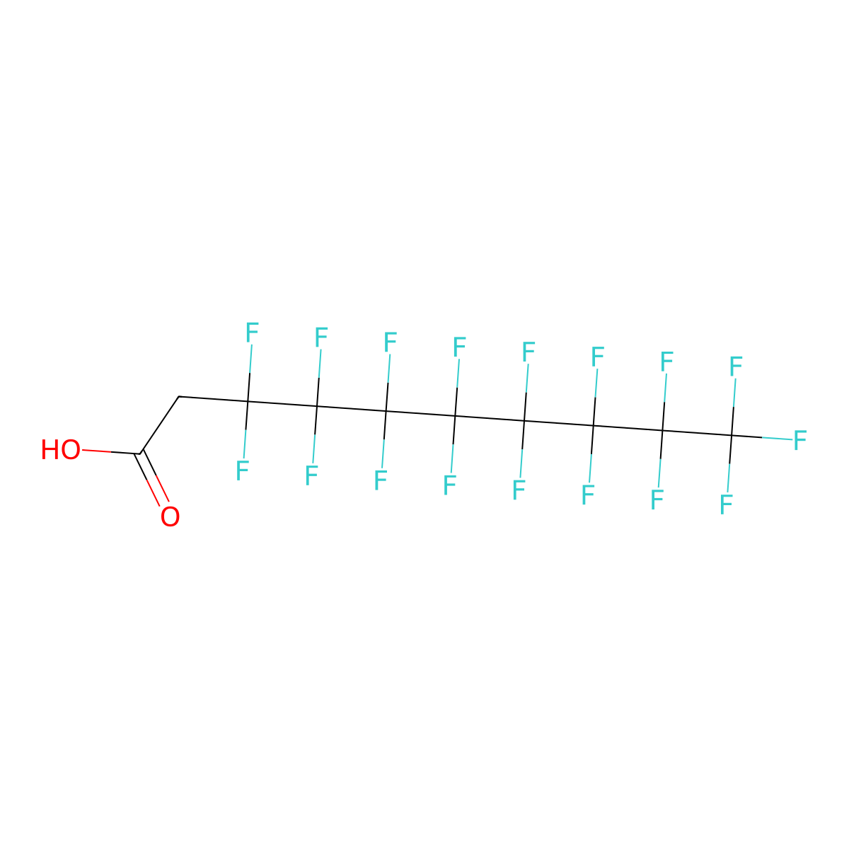 8:2 Fluorotelomer carboxylic acid molecular structure, CAS 27854-31-5