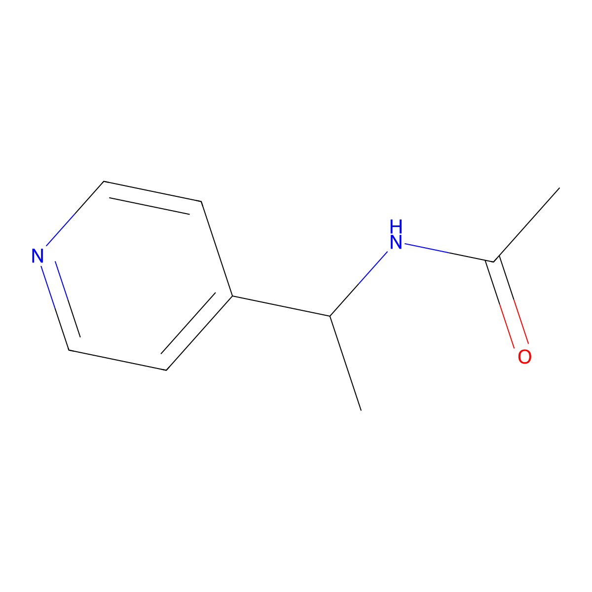N-((1S)-1-(4-Pyridinyl)ethyl)acetamide molecular structure, CAS 27854-97-3