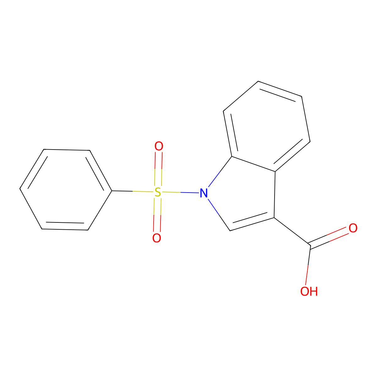 1-(phenylsulfonyl)-1H-indole-3-carboxylic acid molecular structure, CAS 278593-17-2