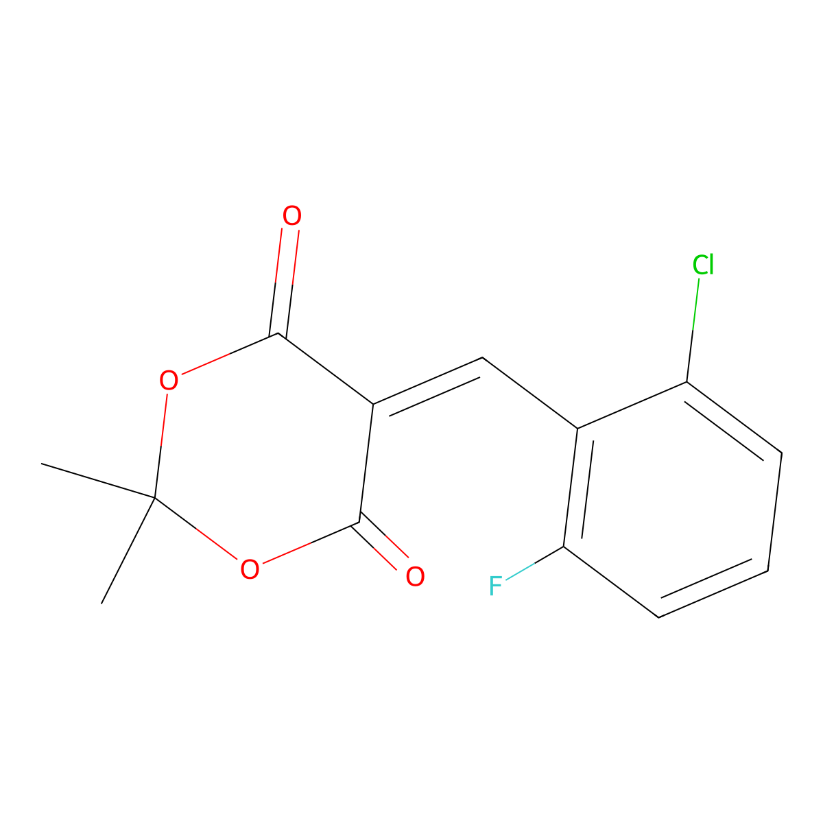 5-[(2-Chloro-6-fluorophenyl)methylidene]-2,2-dimethyl-1,3-dioxane-4,6-dione molecular structure, CAS 278597-15-2