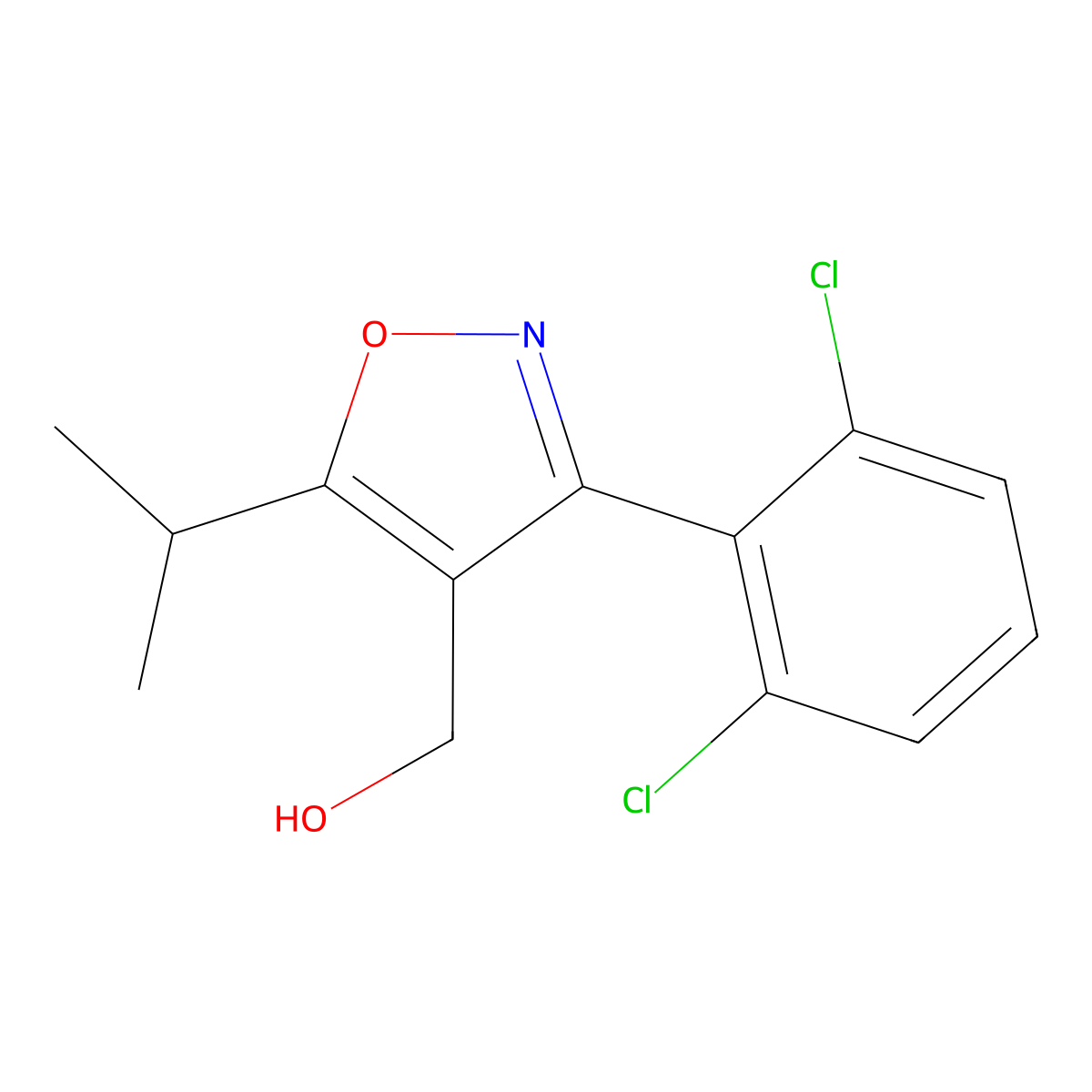 (3-(2,6-Dichlorophenyl)-5-isopropylisoxazol-4-yl)methanol molecular structure, CAS 278597-30-1