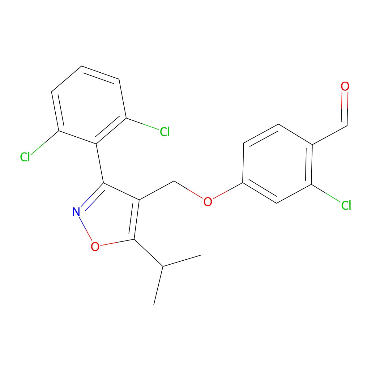 2-Chloro-4-((3-(2,6-dichlorophenyl)-5-isopropylisoxazol-4-yl)methoxy)benzaldehyde molecular structure, CAS 278597-32-3