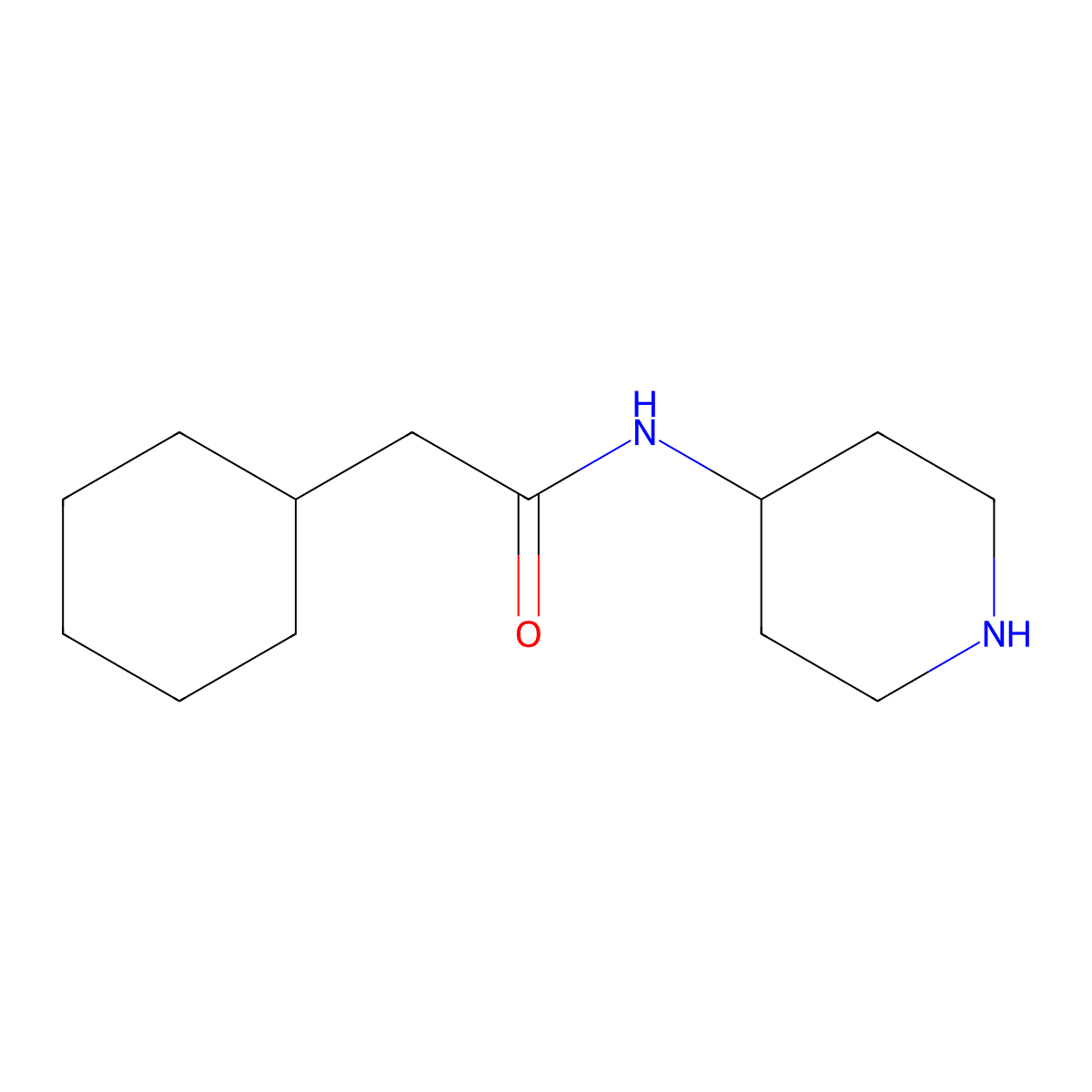 2-Cyclohexyl-n-(piperidin-4-yl)acetamide molecular structure, CAS 278598-13-3