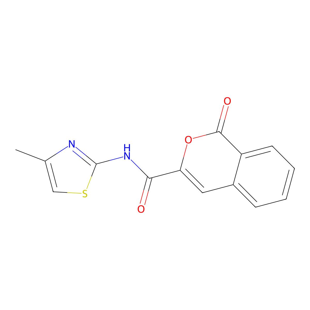 N-(4-methyl-1,3-thiazol-2-yl)-1-oxo-1H-isochromene-3-carboxamide molecular structure, CAS 2785981-15-7
