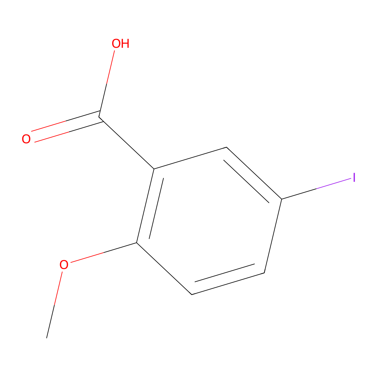5-Iodo-2-methoxybenzoic acid molecular structure, CAS 2786-00-7
