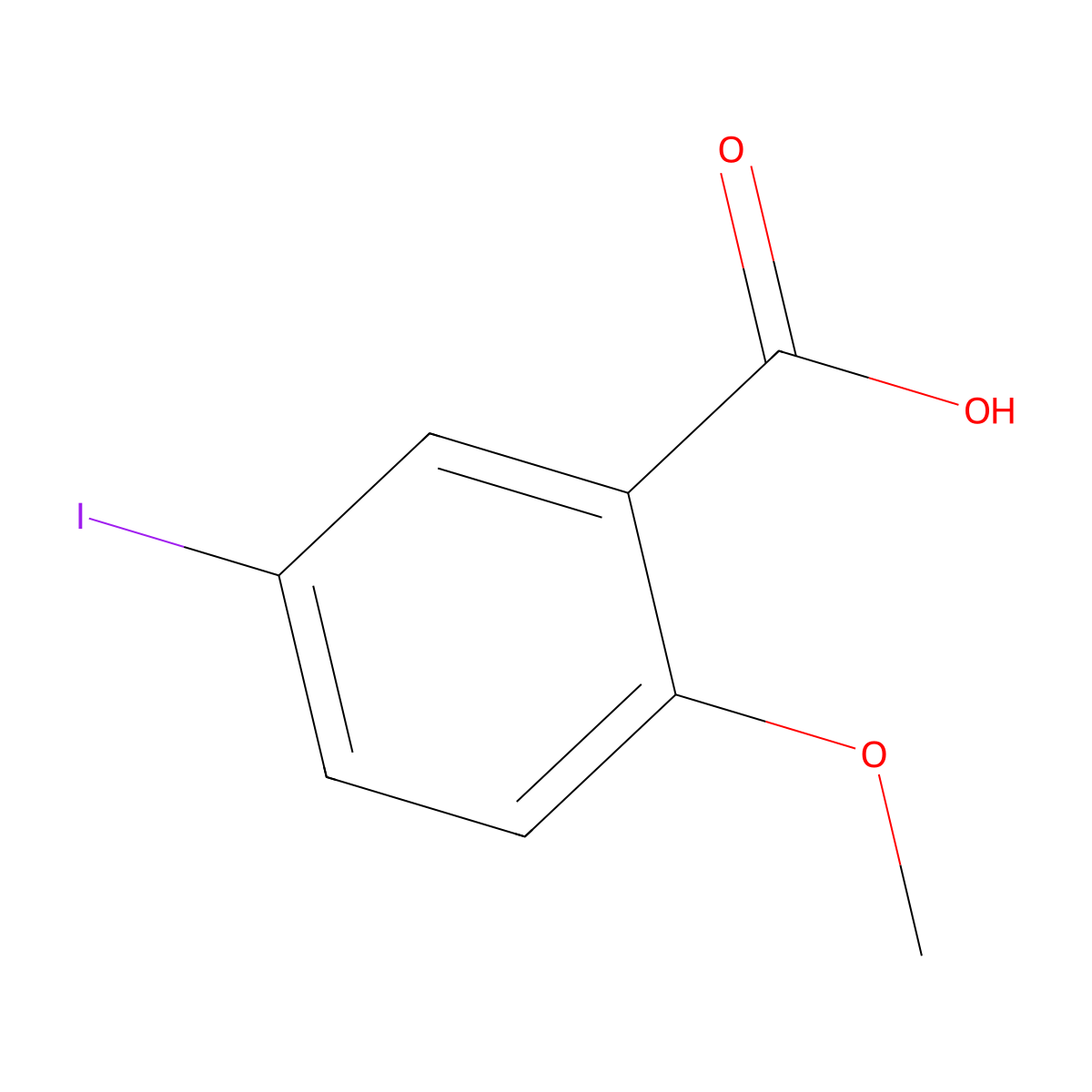 5-Iodo-2-methoxybenzoic acid molecular structure, CAS 2786-00-7