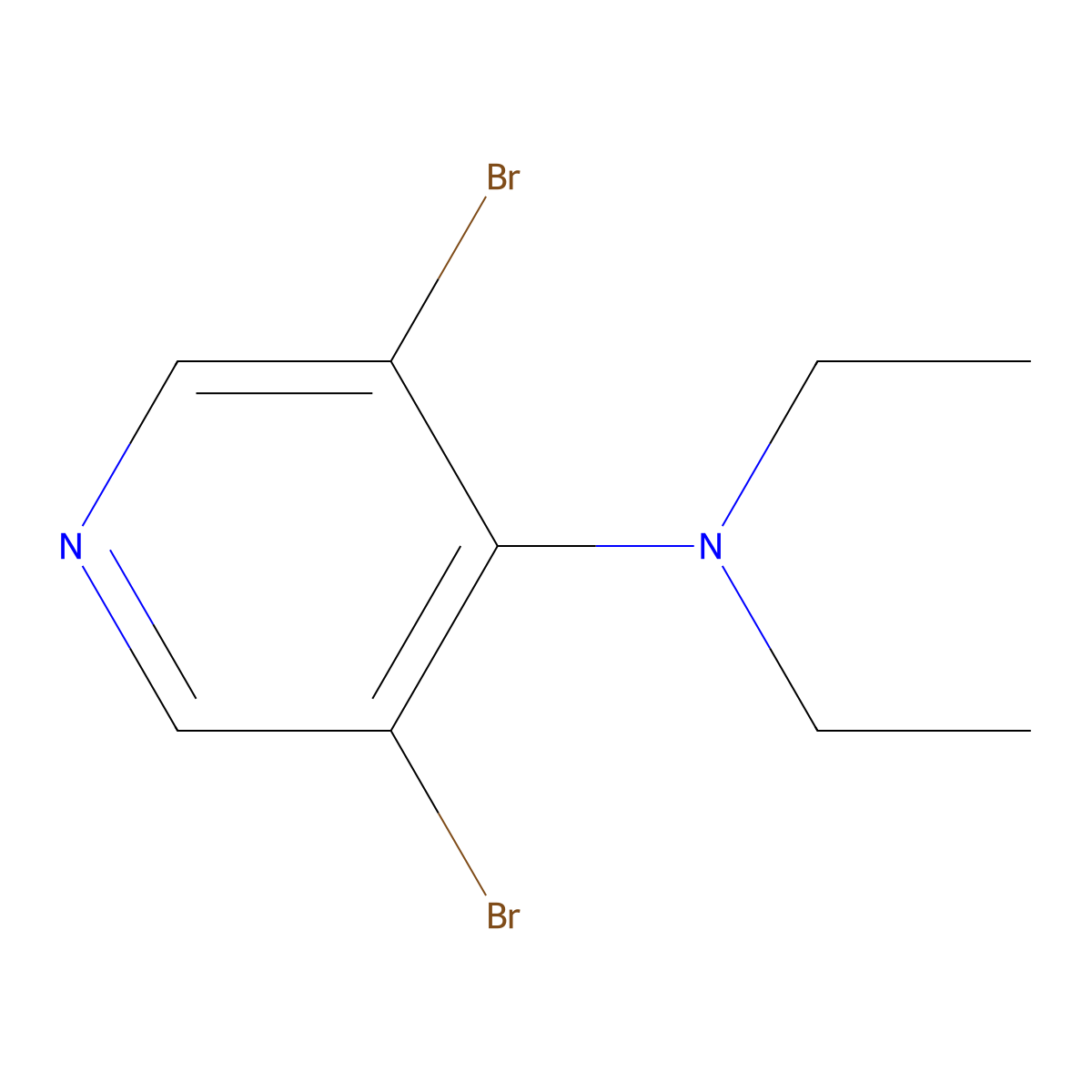 3,5-Dibromo-N,N-diethylpyridin-4-amine molecular structure, CAS 278600-40-1